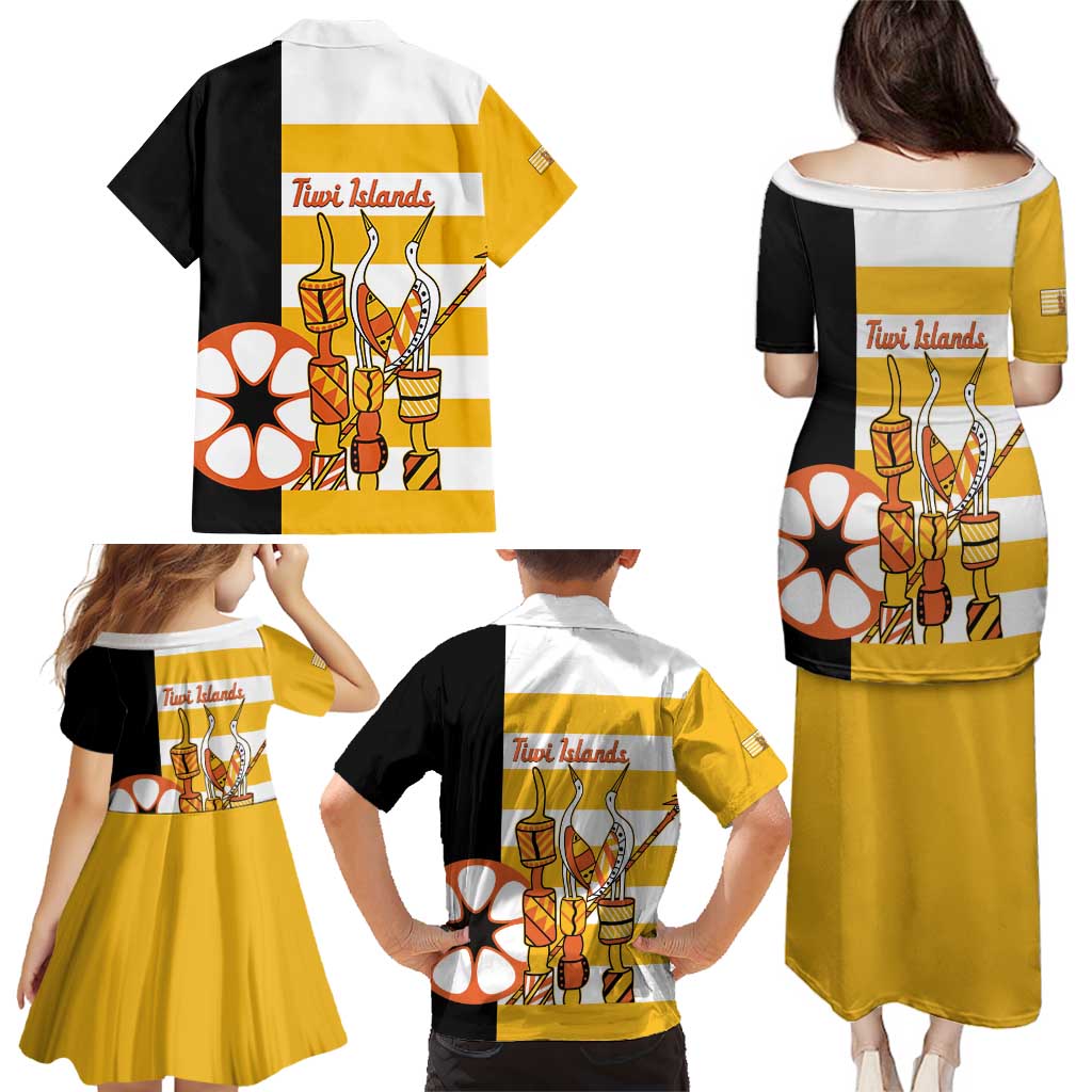 Australia Tiwi Islands Family Matching Puletasi and Hawaiian Shirt Ratuati Irara Flag Style