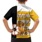 Australia Tiwi Islands Family Matching Short Sleeve Bodycon Dress and Hawaiian Shirt Ratuati Irara Flag Style