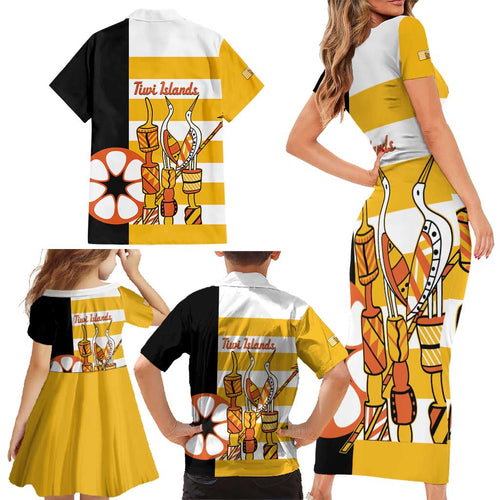 Australia Tiwi Islands Family Matching Short Sleeve Bodycon Dress and Hawaiian Shirt Ratuati Irara Flag Style