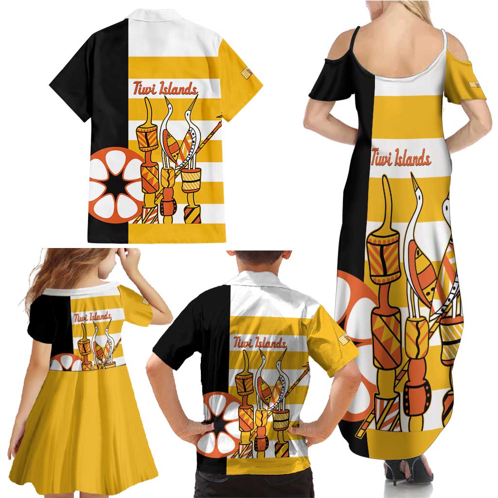 Australia Tiwi Islands Family Matching Summer Maxi Dress and Hawaiian Shirt Ratuati Irara Flag Style