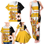 Australia Tiwi Islands Family Matching Tank Maxi Dress and Hawaiian Shirt Ratuati Irara Flag Style