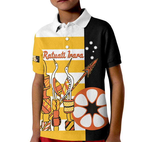Australia Tiwi Islands Kid Polo Shirt Ratuati Irara Flag Style