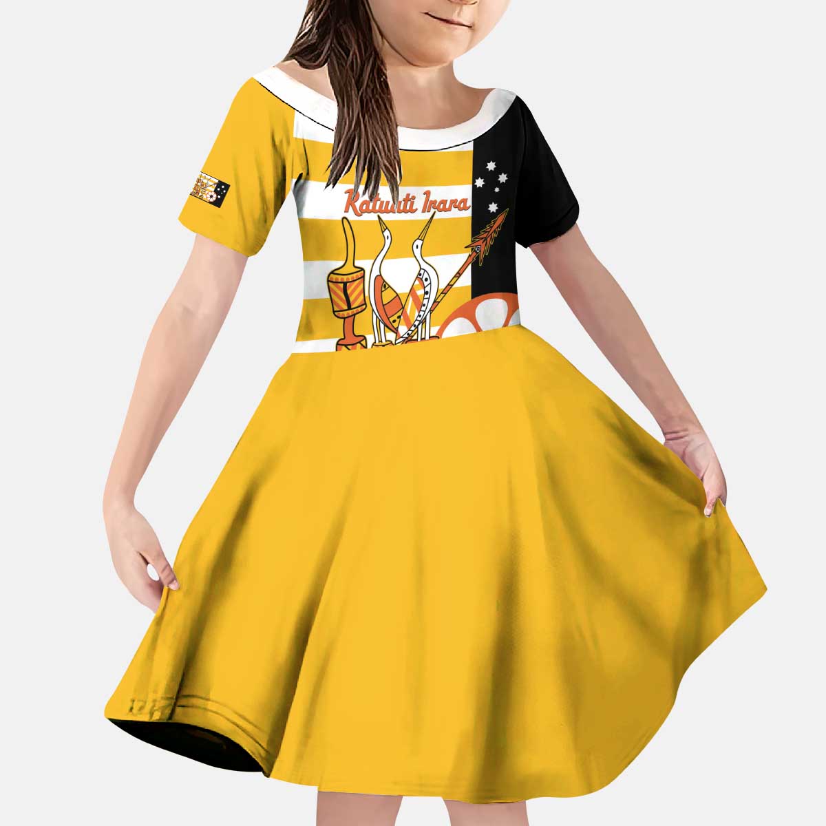 Australia Tiwi Islands Kid Short Sleeve Dress Ratuati Irara Flag Style