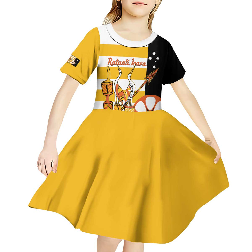 Australia Tiwi Islands Kid Short Sleeve Dress Ratuati Irara Flag Style