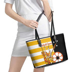 Australia Tiwi Islands Leather Tote Bag Ratuati Irara Flag Style