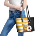 Australia Tiwi Islands Leather Tote Bag Ratuati Irara Flag Style