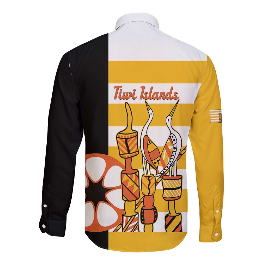 Australia Tiwi Islands Long Sleeve Button Shirt Ratuati Irara Flag Style