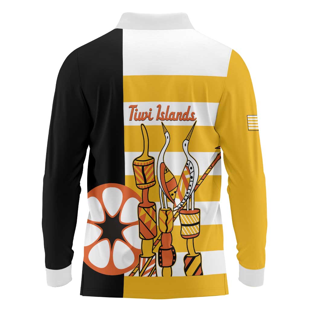 Australia Tiwi Islands Long Sleeve Polo Shirt Ratuati Irara Flag Style