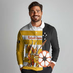 Australia Tiwi Islands Long Sleeve Polo Shirt Ratuati Irara Flag Style