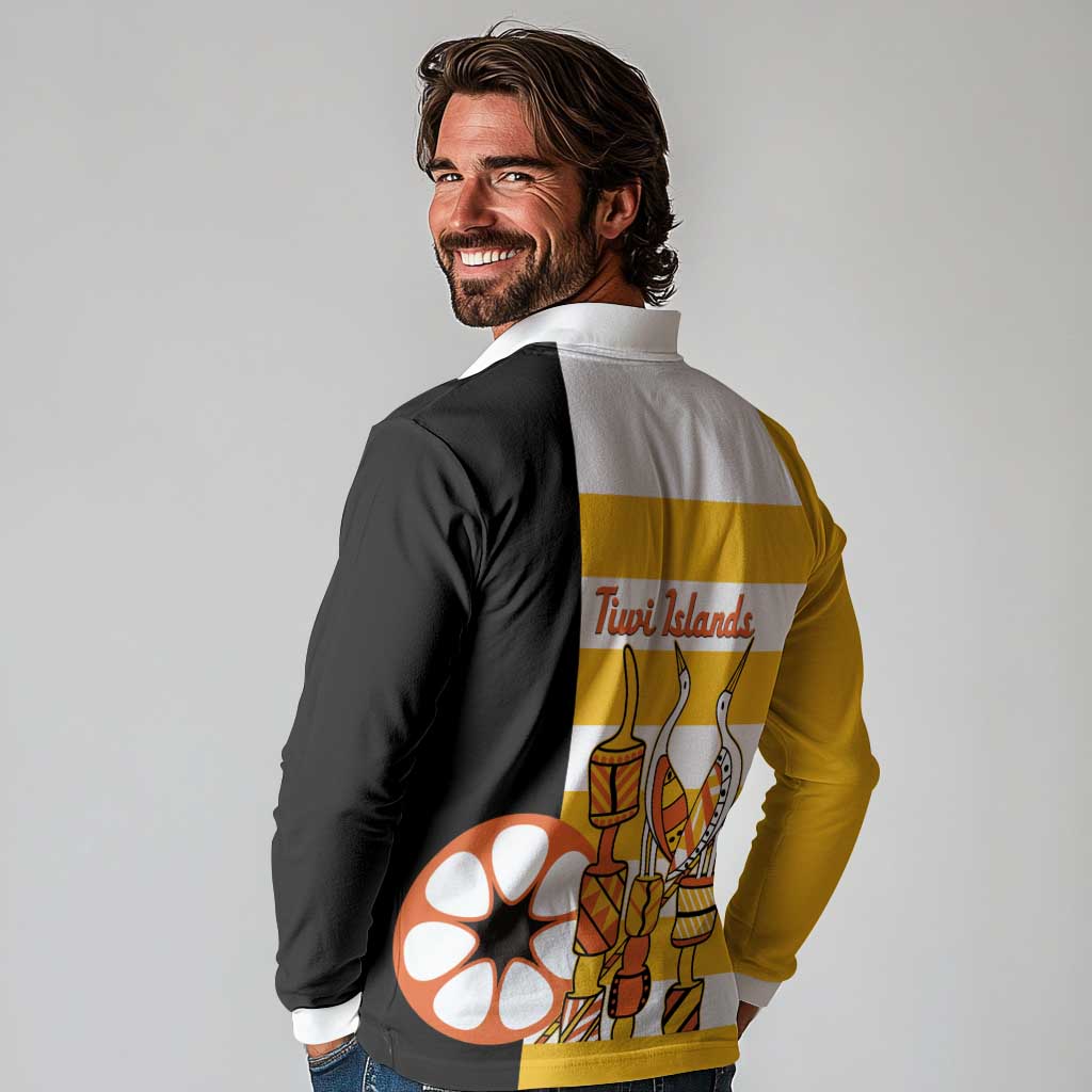 Australia Tiwi Islands Long Sleeve Polo Shirt Ratuati Irara Flag Style