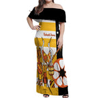 Australia Tiwi Islands Off Shoulder Maxi Dress Ratuati Irara Flag Style