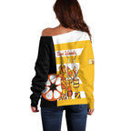 Australia Tiwi Islands Off Shoulder Sweater Ratuati Irara Flag Style