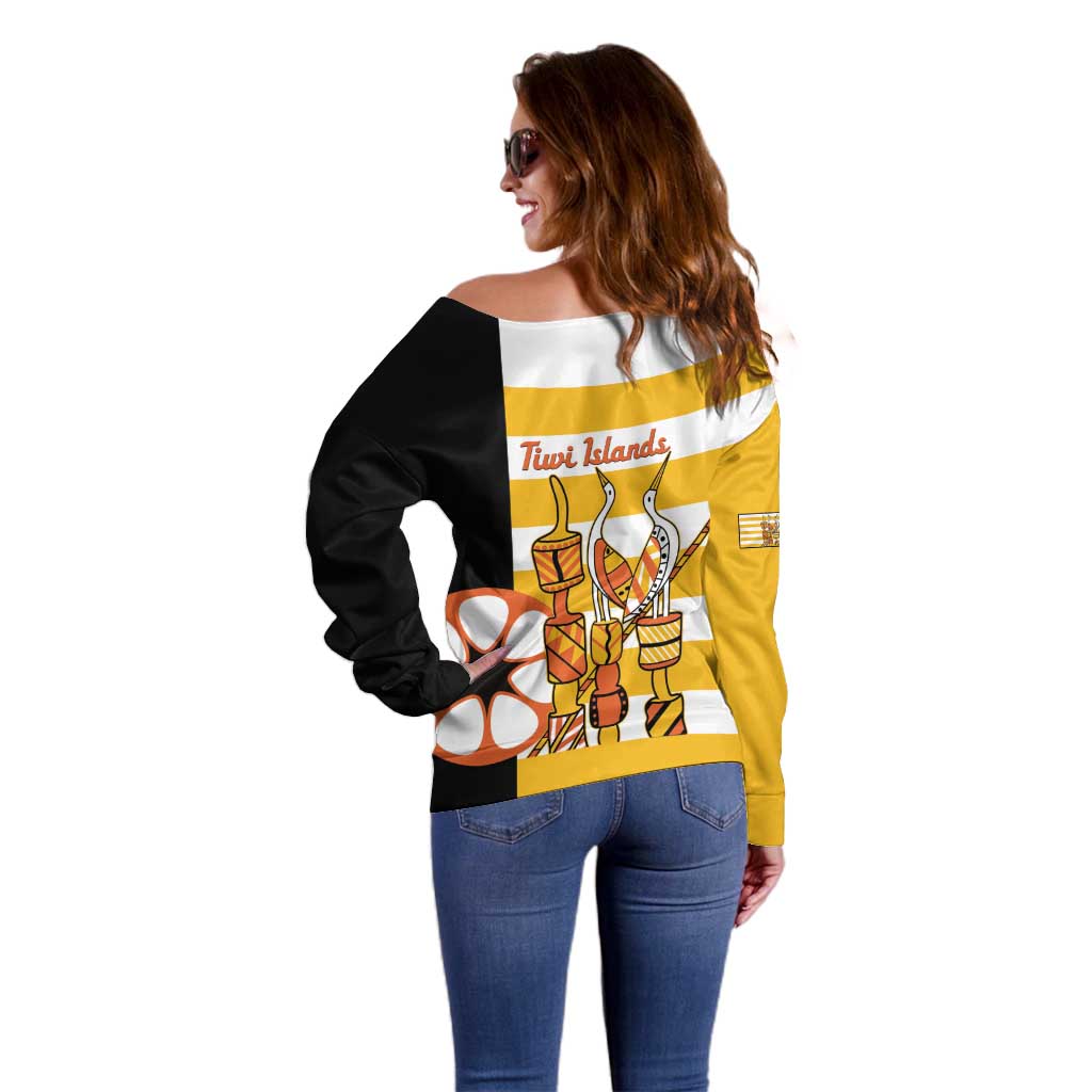 Australia Tiwi Islands Off Shoulder Sweater Ratuati Irara Flag Style
