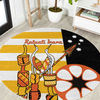 Australia Tiwi Islands Round Carpet Ratuati Irara Flag Style