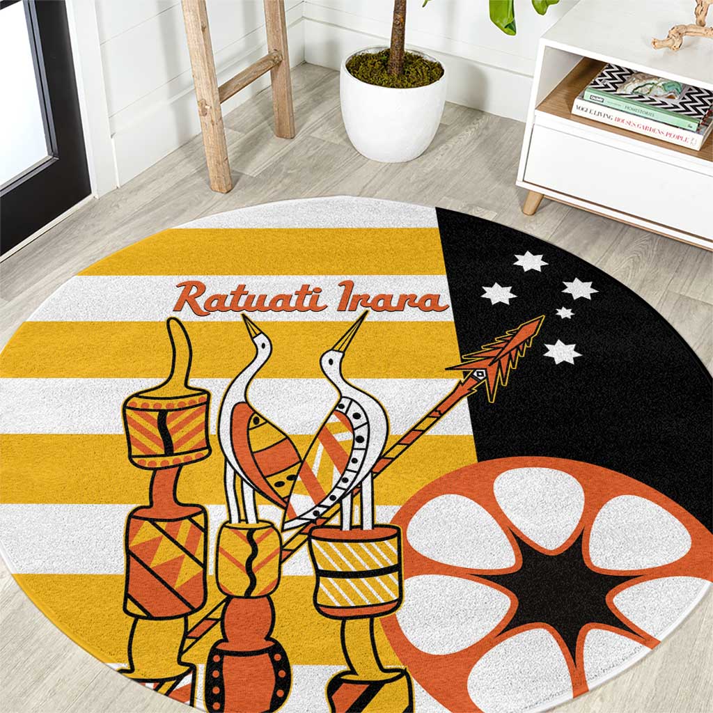 Australia Tiwi Islands Round Carpet Ratuati Irara Flag Style