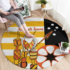 Australia Tiwi Islands Round Carpet Ratuati Irara Flag Style