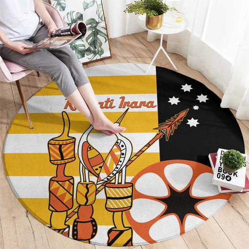 Australia Tiwi Islands Round Carpet Ratuati Irara Flag Style