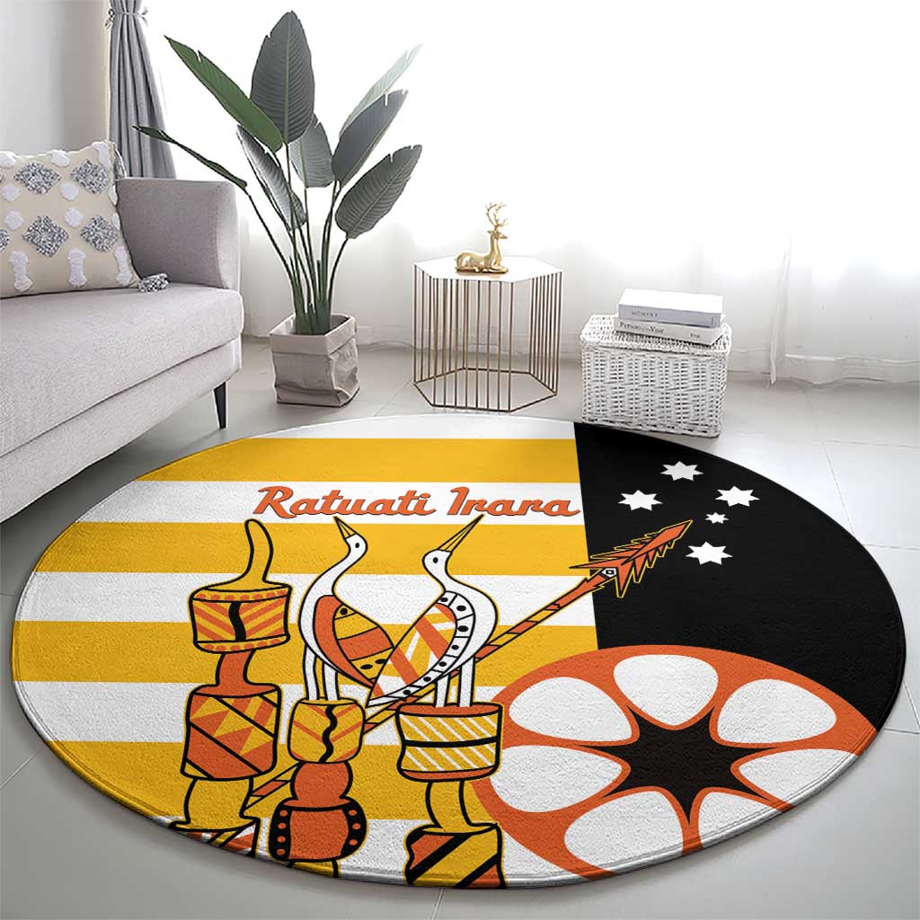 Australia Tiwi Islands Round Carpet Ratuati Irara Flag Style