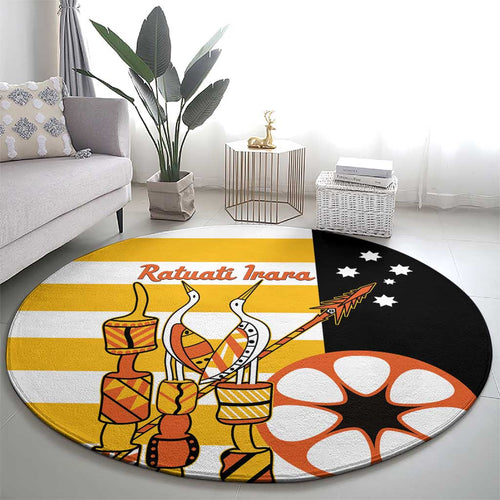 Australia Tiwi Islands Round Carpet Ratuati Irara Flag Style