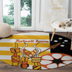 Australia Tiwi Islands Round Carpet Ratuati Irara Flag Style