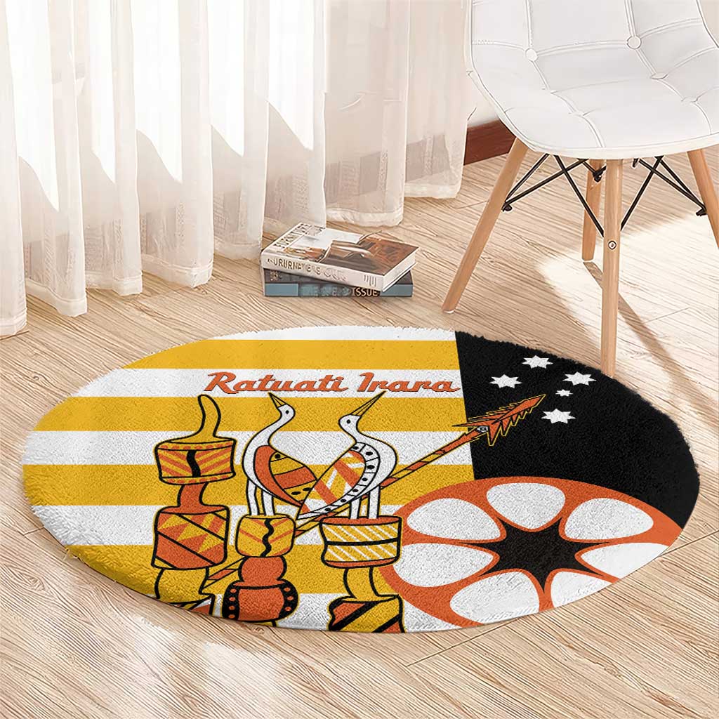 Australia Tiwi Islands Round Carpet Ratuati Irara Flag Style