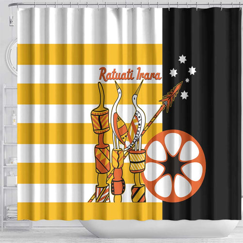 Australia Tiwi Islands Shower Curtain Ratuati Irara Flag Style