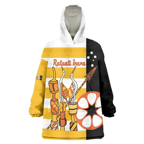 Australia Tiwi Islands Wearable Blanket Hoodie Ratuati Irara Flag Style
