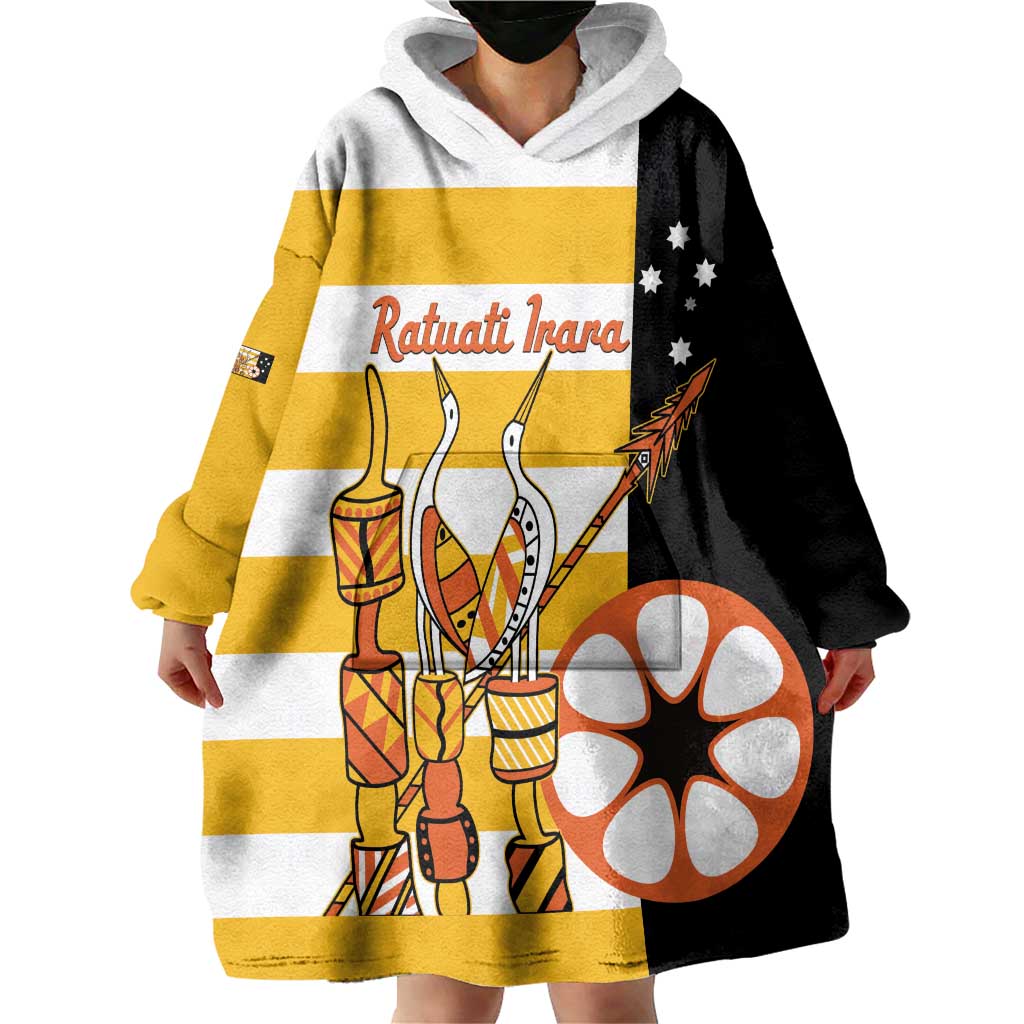 Australia Tiwi Islands Wearable Blanket Hoodie Ratuati Irara Flag Style