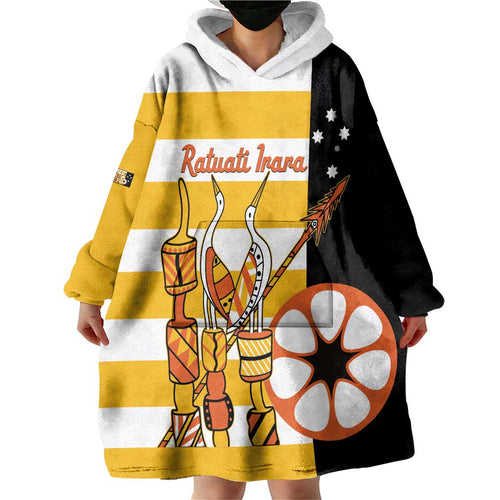 Australia Tiwi Islands Wearable Blanket Hoodie Ratuati Irara Flag Style