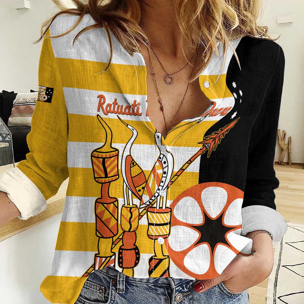 Australia Tiwi Islands Women Casual Shirt Ratuati Irara Flag Style