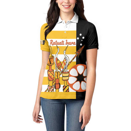 Australia Tiwi Islands Women Polo Shirt Ratuati Irara Flag Style