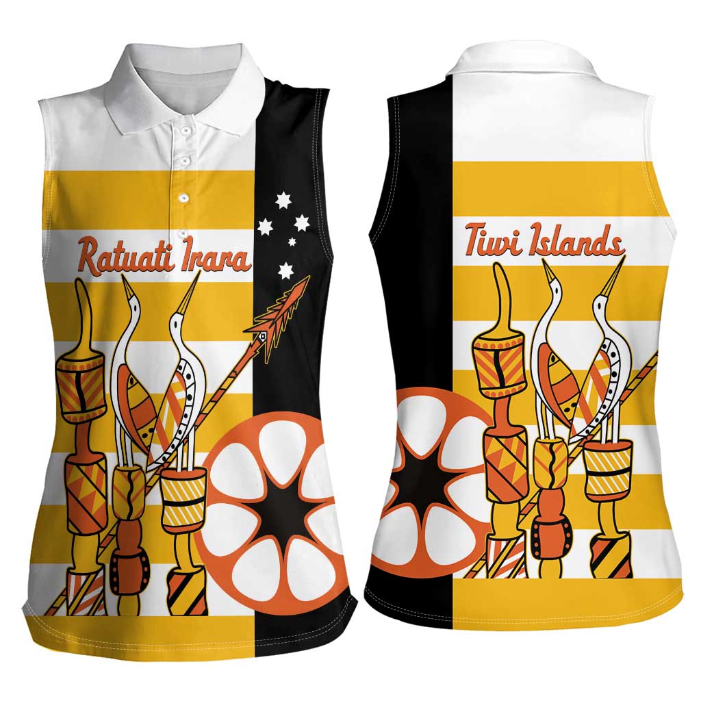 Australia Tiwi Islands Women Sleeveless Polo Shirt Ratuati Irara Flag Style