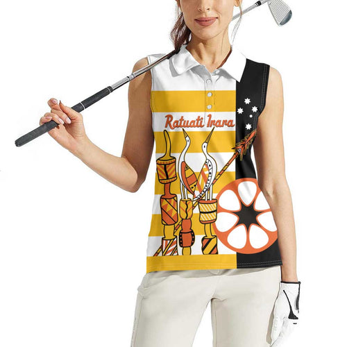Australia Tiwi Islands Women Sleeveless Polo Shirt Ratuati Irara Flag Style
