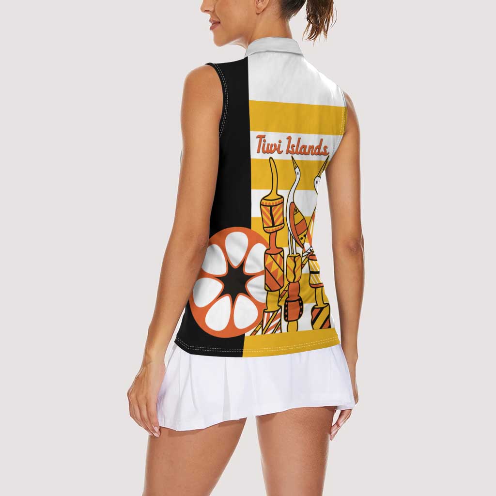 Australia Tiwi Islands Women Sleeveless Polo Shirt Ratuati Irara Flag Style
