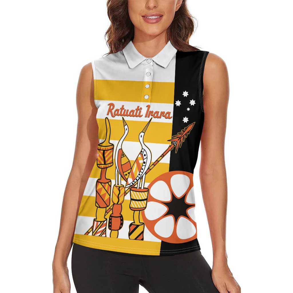 Australia Tiwi Islands Women Sleeveless Polo Shirt Ratuati Irara Flag Style
