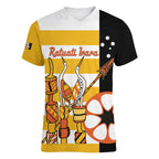 Australia Tiwi Islands Women V-Neck T-Shirt Ratuati Irara Flag Style