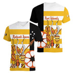 Australia Tiwi Islands Women V-Neck T-Shirt Ratuati Irara Flag Style