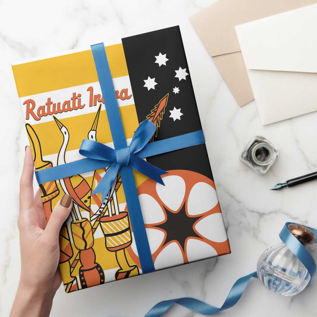 Australia Tiwi Islands Wrapping Paper Ratuati Irara Flag Style - Aussie Hoodie