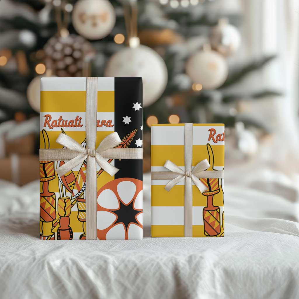 Australia Tiwi Islands Wrapping Paper Ratuati Irara Flag Style - Aussie Hoodie