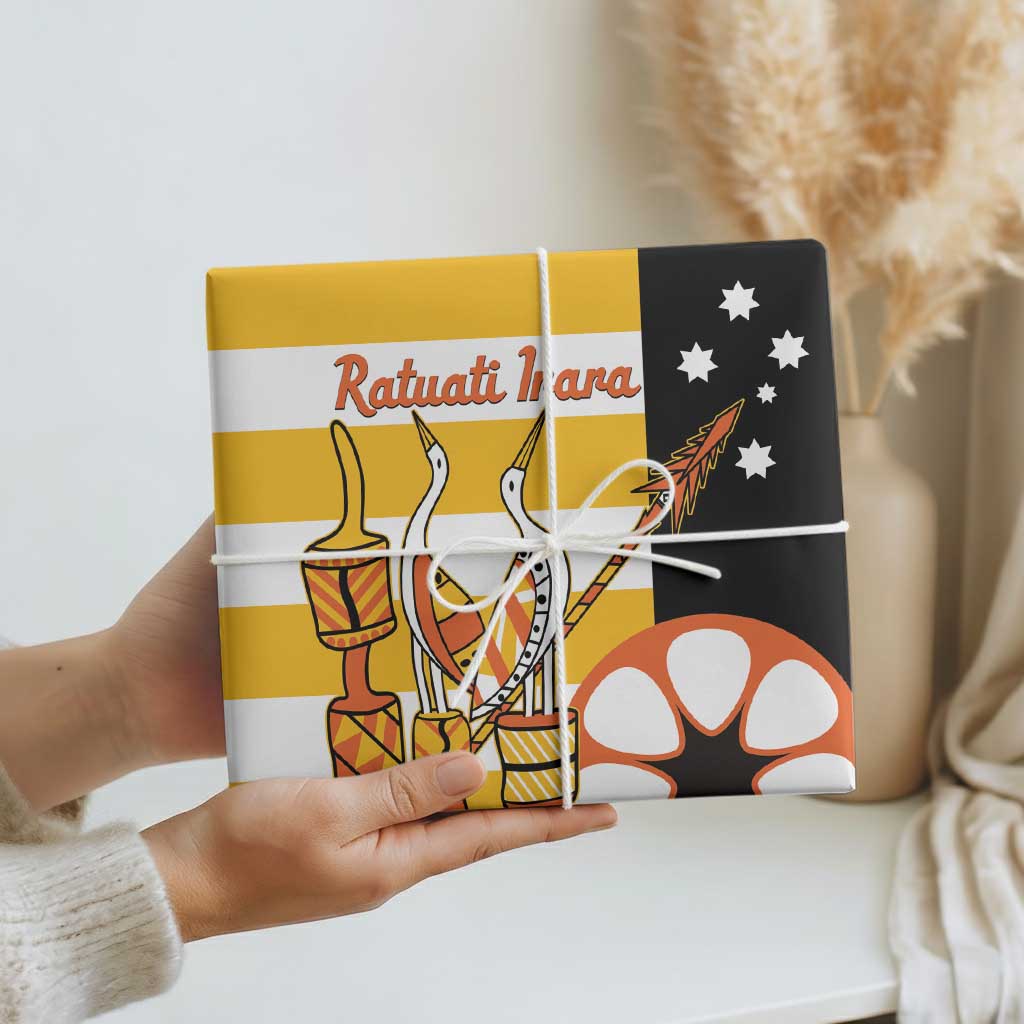 Australia Tiwi Islands Wrapping Paper Ratuati Irara Flag Style - Aussie Hoodie