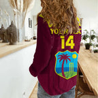 Personalised West Indies Cricket Women Casual Shirt Go Windies Dynamic Version 2023 LT14