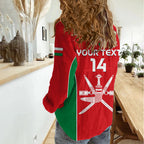 Personalised Oman Cricket Women Casual Shirt Dynamic Version 2023 LT14