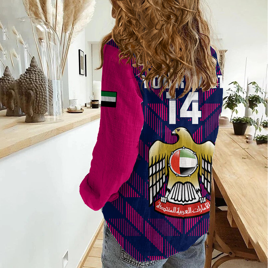 Personalised United Arab Emirates Cricket Women Casual Shirt Go UAE Dynamic Version 2023 LT14