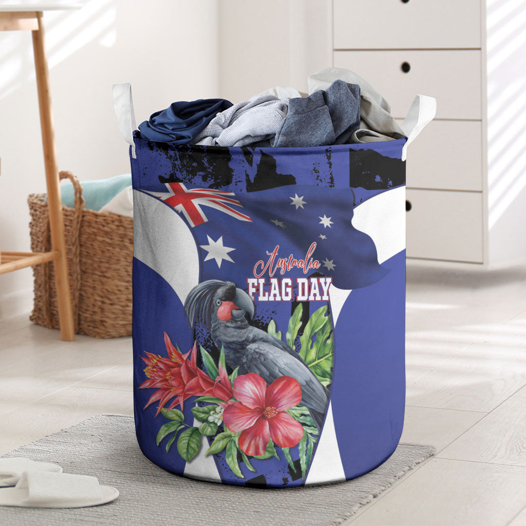 Australian National Flag Day Laundry Basket Palm Cockatoo Proud Of Our Flag
