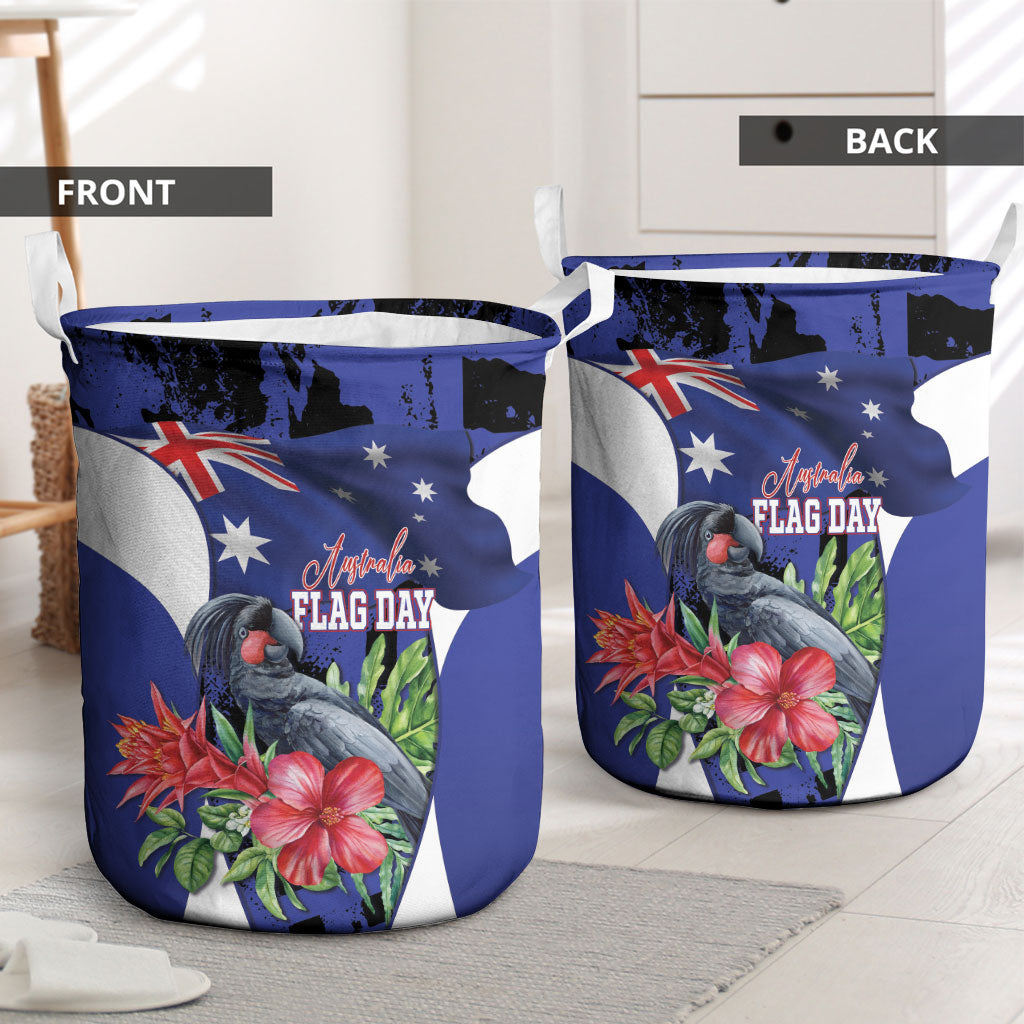Australian National Flag Day Laundry Basket Palm Cockatoo Proud Of Our Flag