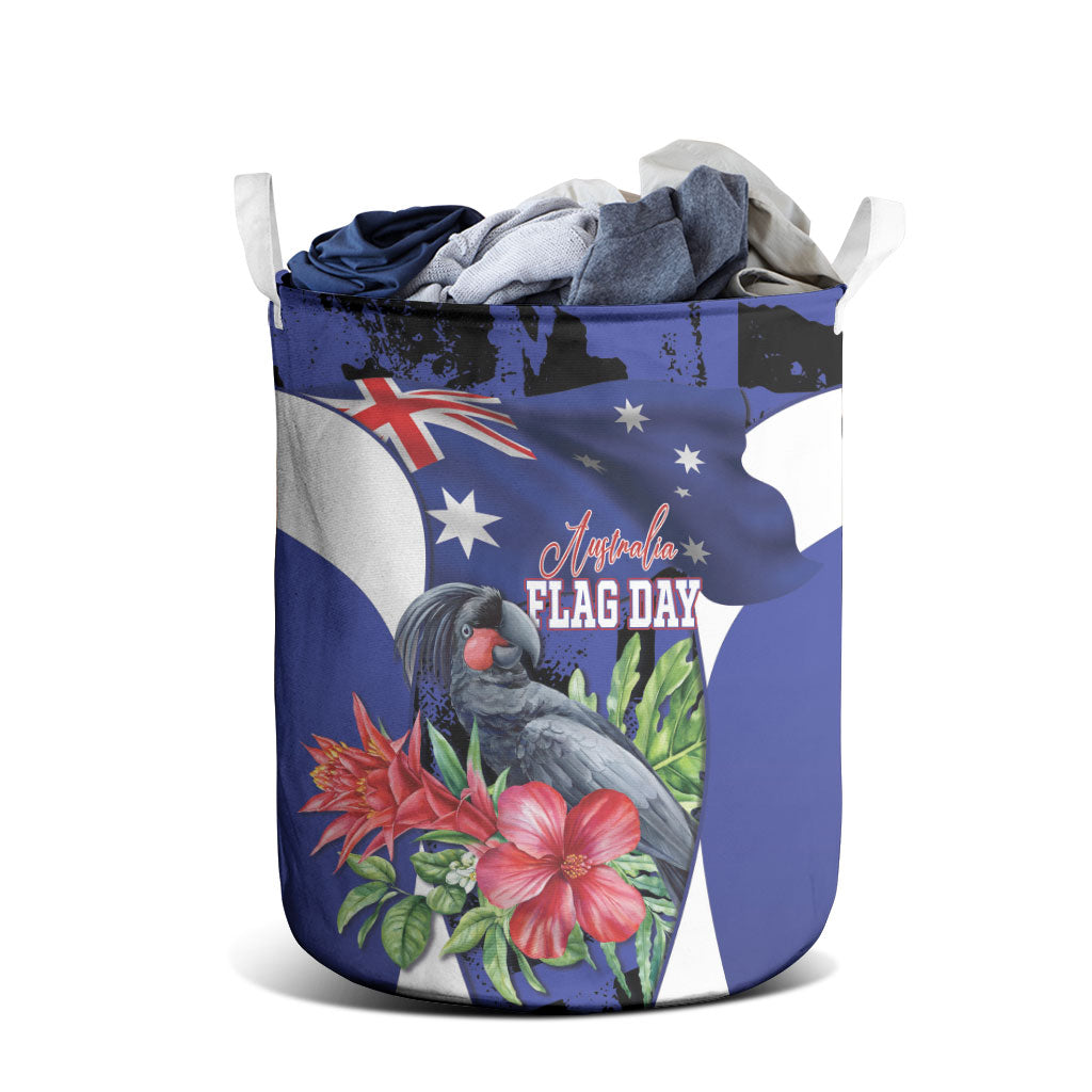 Australian National Flag Day Laundry Basket Palm Cockatoo Proud Of Our Flag