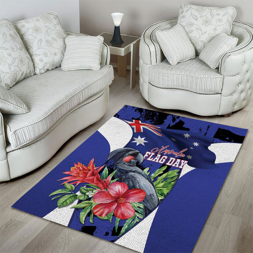 Australian National Flag Day Area Rug Palm Cockatoo Proud Of Our Flag