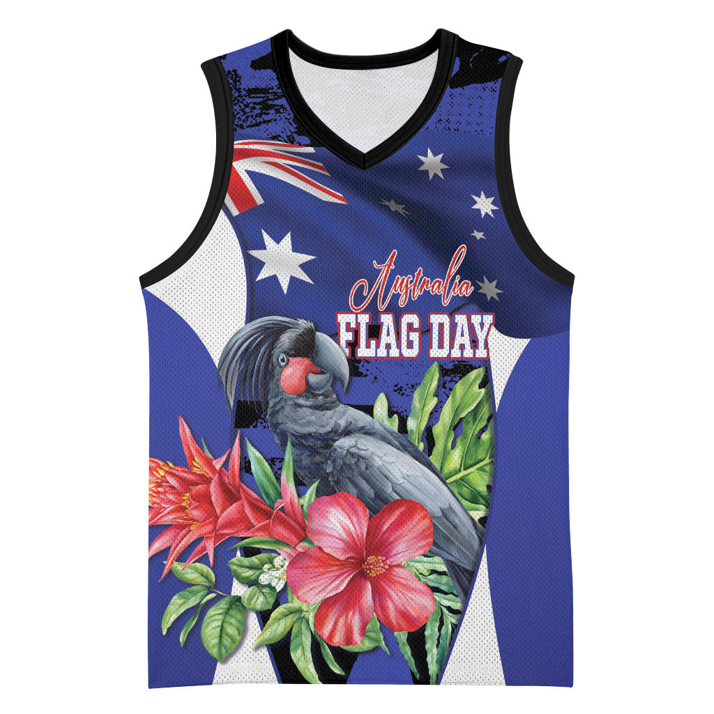 Australian National Flag Day Basketball Jersey Palm Cockatoo Proud Of Our Flag