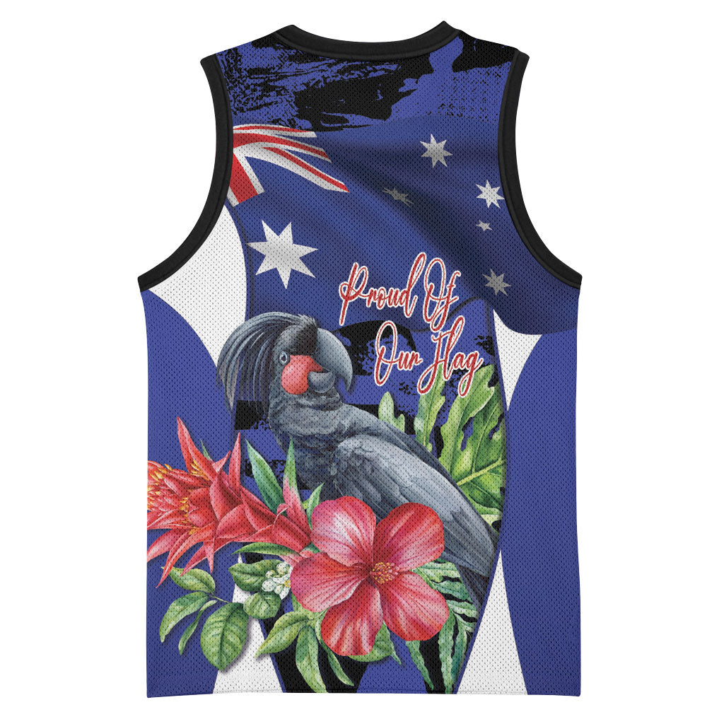 Australian National Flag Day Basketball Jersey Palm Cockatoo Proud Of Our Flag
