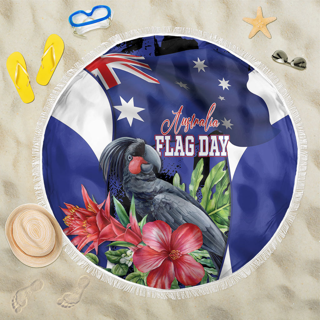 Australian National Flag Day Beach Blanket Palm Cockatoo Proud Of Our Flag